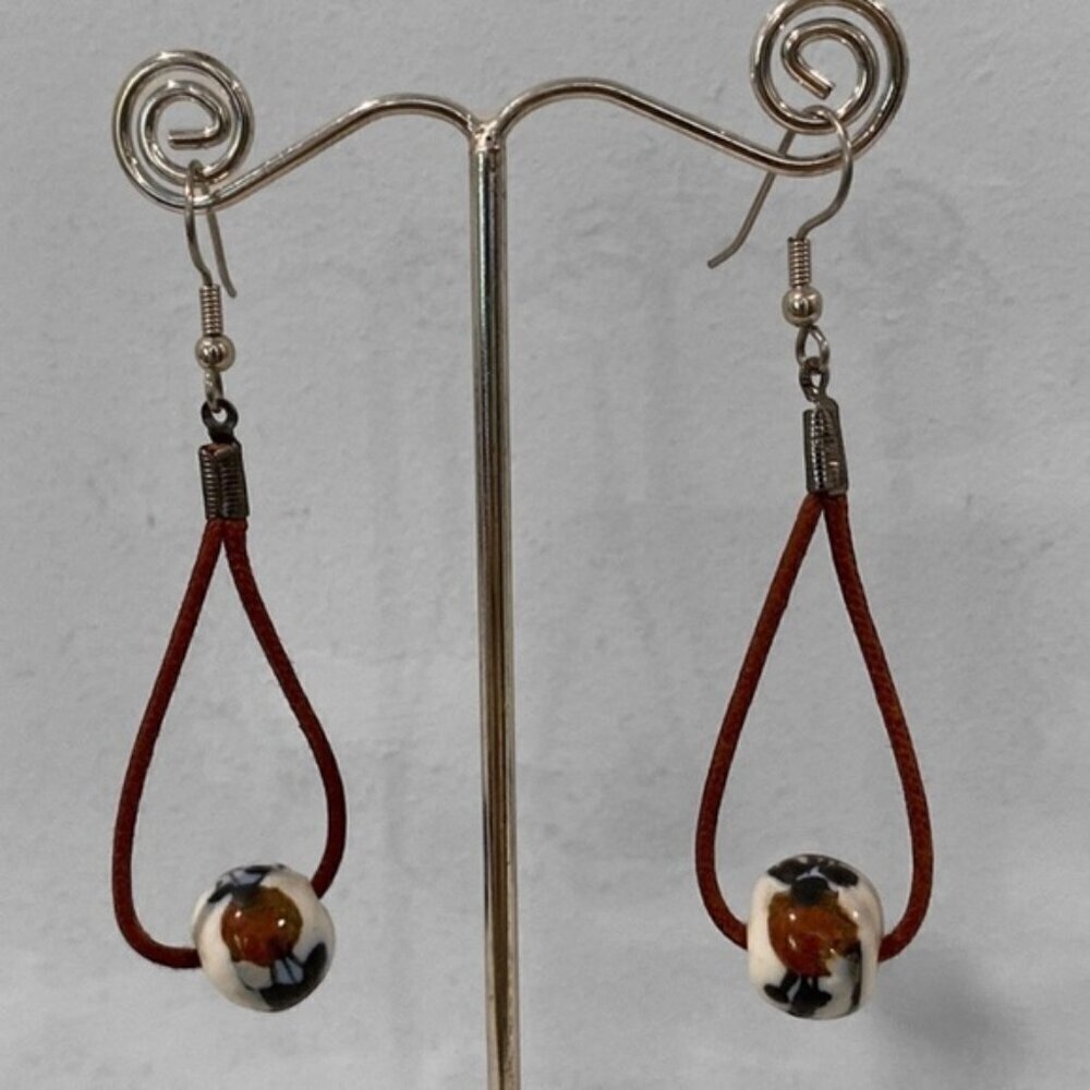 Boho Multicoloured Stone Bead Drop Earrings AB